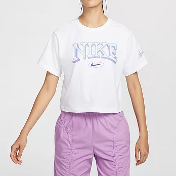 NIKE AS W NSW SS TEE OC VARZITY 女短袖上衣-白-FZ2856100 L 白色