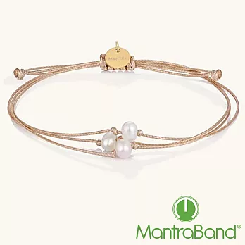 MANTRABAND 美國悄悄話 優雅珍珠手鍊 幸運三珍珠小麥色手鍊