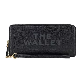 MARC JACOBS THE LEATHER 荔枝紋拉鍊手掛長夾- 黑