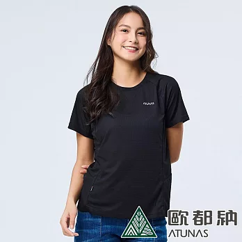 【ATUNAS 歐都納】女款POLARTEC POWER DRY短袖T恤A2TS2323W- S 黑