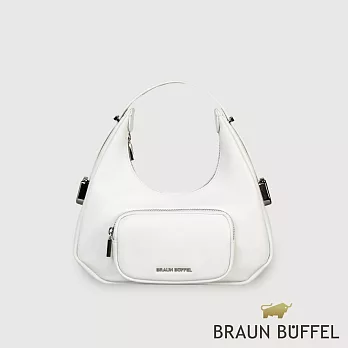 【BRAUN BUFFEL 德國小金牛】台灣總代理 瑞雅 大肩包-白色/BF848-27-WT