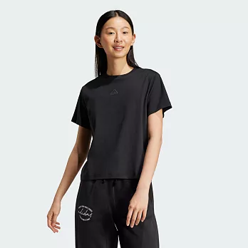 ADIDAS W BLUV Q3 TEE 女短袖上衣-黑-IY1463 XL 黑色