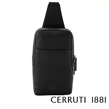 【Cerruti 1881】限量2折 義大利頂級小牛皮側背包肩背包 全新專櫃展示品(黑色 CEBO06823M)