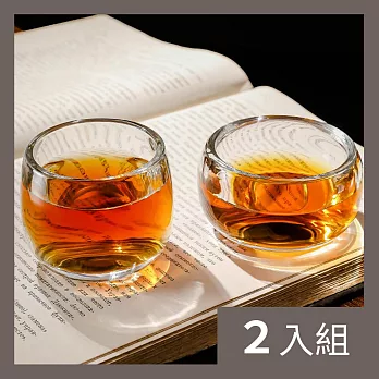 CS22 茶趣加厚隔熱水晶玻璃茶杯6件組-2入 養生扳指杯