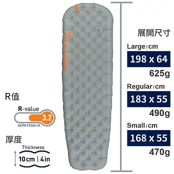 【澳洲 Sea to Summit】輕厚系列睡墊-加強版 R 深灰(充氣袋,維修貼,枕貼)