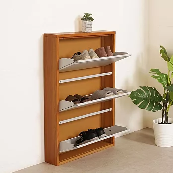 Homelike 喜家居三層掀門鞋櫃(木紋)(2413)