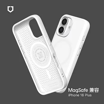 犀牛盾 iPhone 16 Plus(6.7吋) SolidSuit(MagSafe兼容)超強磁吸手機殼 - 經典白