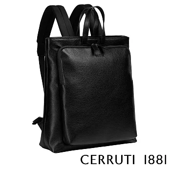 【Cerruti 1881】限量2折 義大利頂級小牛皮後背包 全新專櫃展示品 (黑色 CEZA06321M)