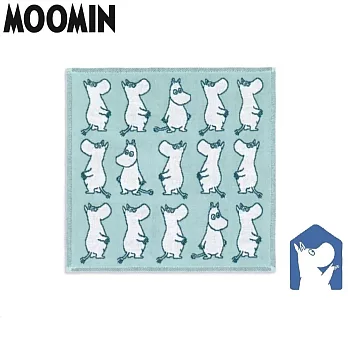 MOOMIN 嚕嚕米 夏日必備可愛吸汗手帕 淺藍咪咪款