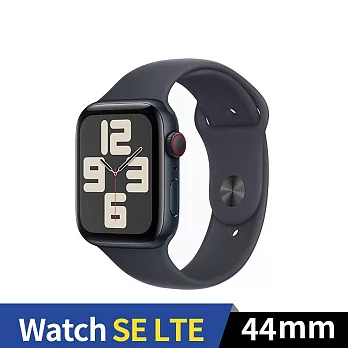 Apple Watch SE 2024 GPS+LTE 44mm 鋁金屬錶殼運動錶帶 (午夜色+午夜色運動錶帶ML)