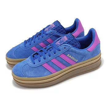 adidas 休閒鞋 Gazelle Bold W 女鞋 藍 紫 厚底 增高 麂皮 拼接 愛迪達 IG4367