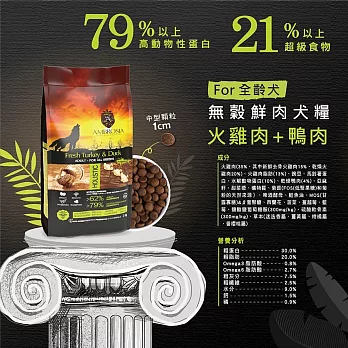 安柏希雅無穀鮮肉糧 2Kg 成犬- 火雞肉+鴨肉