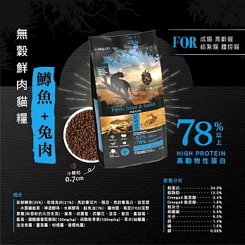 安柏希雅 無穀鮮肉貓糧 100g 全齡貓 - 鱒魚+兔肉