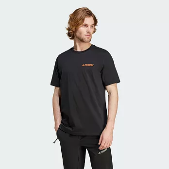 ADIDAS TX MOUNTAIN TEE 男短袖上衣-IZ0466 L 黑色