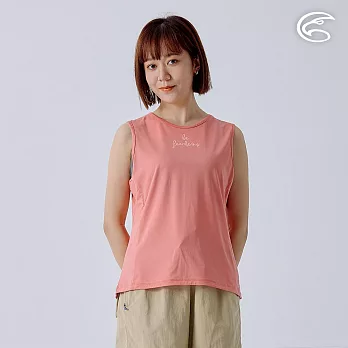 ADISI 女緹花洞洞排汗抑菌消臭背心 AV2411064 (S-2XL)｜透氣 吸濕排汗 快乾 輕量 彈性 排汗衣 S 粉橘