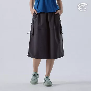 ADISI 女三季撥水可調節工裝長裙 AD2491064 (S-XL)｜防潑水 四面彈 快乾 透氣 日系 波浪長裙 S-M 宙黑