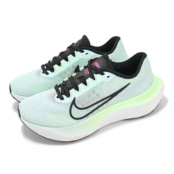 Nike 慢跑鞋 Wmns Zoom Fly 5 女鞋 綠 黑 輕量 回彈 厚底 運動鞋 DM8974-401