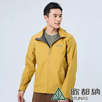 【ATUNAS 歐都納】男款GORE-TEX PACLITE PLUS防水透氣單件式外套A1GTDD02M*- M 金黃棕