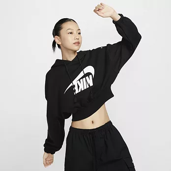 NIKE AS W NSW OS FLC CROP PO HDY DA 女連帽上衣-黑-FV7778010 S 黑色