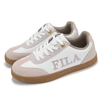 Fila 休閒鞋 Emblem 女鞋 白 粉 膠底 復古 麂皮 板鞋 斐樂 5C942Y155