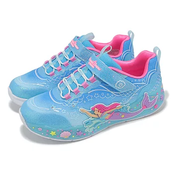 Skechers 兒童燈鞋 S Lights-Mermaid Dreams 中童 小朋友 魔鬼氈 燈鞋 閃燈 發光 303060LBLMT