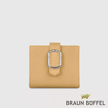 【BRAUN BUFFEL 德國小金牛】台灣總代理 瑟魯爾-A 6卡兩折短夾-淺棕色/BF845-404-CR