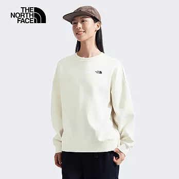 The North Face W TNF FLOWER OVS CREW - AP 女長袖大學T-NF0A8ASYQLI L 白色