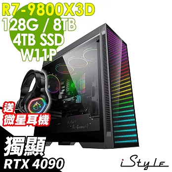 iStyle A800T AMD雙塔散電競 (R7-9800X3D/X870/128G/8TB+4TB SSD/RTX4090-24G/1200W/W11P)