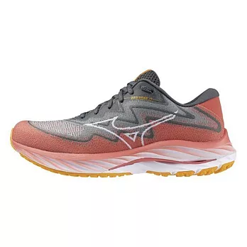 Mizuno Wave Rider 27 SSW [J1GD237771] 女 慢跑鞋 運動 路跑 超寬楦 一般型 橘灰