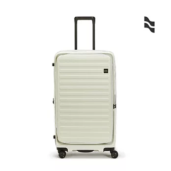 【LOJEL】升級版 CUBO FIT 29.5吋 前開式擴充 防盜防爆 雙齒拉鍊箱 亞麻白