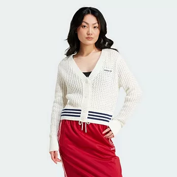 ADIDAS CARDIGAN 女針織開衫外套-IX1049 XS 白色