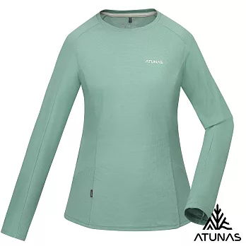 【ATUNAS 歐都納】女款POLARTEC POWER DRY吸濕排汗透氣快乾長袖T恤A1TSGZ02W- S 霧綠