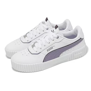 Puma 休閒鞋 Carina 2.0 Lux 女鞋 白 紫 皮革 復古 小白鞋 39501710