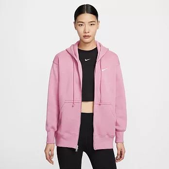 NIKE AS W NSW PHNX FLC FZ OS HOODIE 女休閒外套-DQ5759699 XS 粉紅色