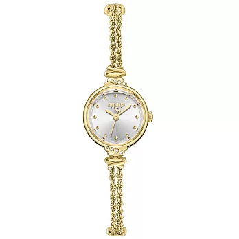 JULIUS 聚利時 赫本公主 麻花鍊帶鋯石飾品腕錶 JA-1452(三色/19.5mm) 金色