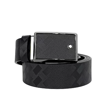 MONT BLANC Extreme 3.0 方形搭釦牛皮寬3.5cm皮帶 (黑色)