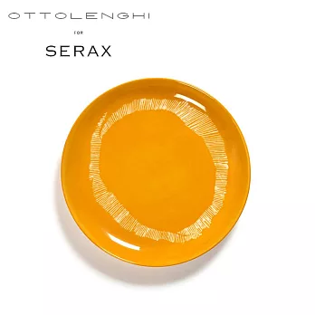 【比利時SERAX】Feast盛宴 圓形陶瓷餐盤22cm 黃/白圈