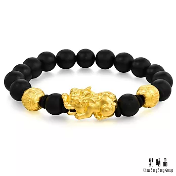 【點睛品】立體貔貅 黑玉髓黃金手鍊