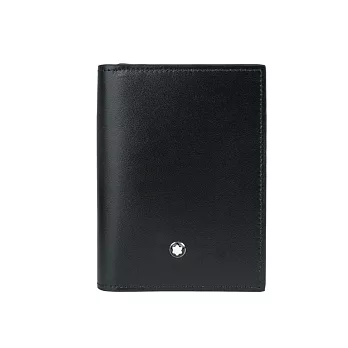 MONTBLANC Meisterstuck 大班系列光滑牛皮二折4卡卡片夾/名片夾 (黑色)
