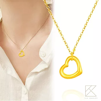 【TLH】黃金墜項鍊 寵愛心意 約重0.01錢  小愛心