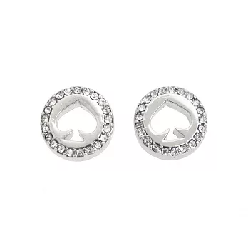 kate spade 晶鑽黑桃耳環