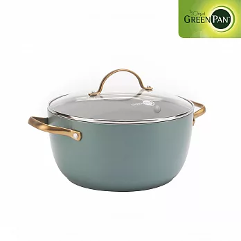GreenPan PADOVA 雙耳湯鍋24cm(含蓋)-湖水綠