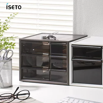 【日本ISETO】日製桌上分類抽屜收納盒-S- 咖啡色