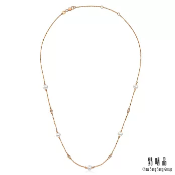 【點睛品】Daily Luxe 滿天星鑽 18K玫瑰金鑽石珍珠項鍊
