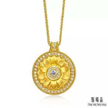 【點睛品】圓滿蓮花 鑽石黃金項鍊