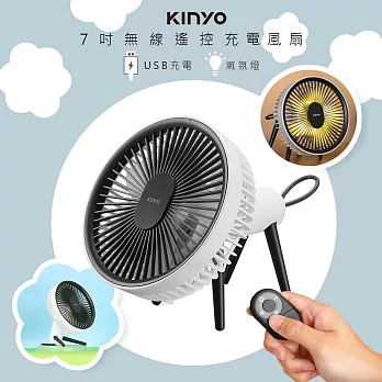 【KINYO】7吋充插兩用USB風扇/DC扇/壁掛扇/循環扇(UF-7075B)遙控/LED/易拆洗
