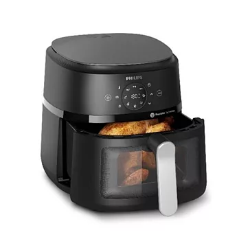 【PHILIPS】星樂視透視海星氣炸鍋(6.2L/黑/NA231) 贈 氣炸鍋三件組