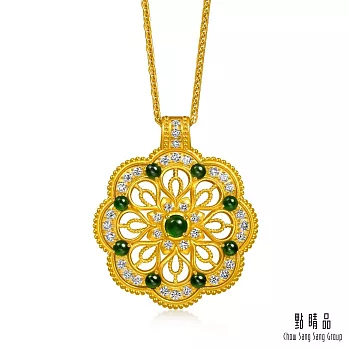 【點睛品】財納八方 翡翠 鑽石黃金項鍊