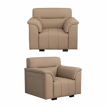 IDEA-簡約氣派方塊貓抓皮單人沙發/兩色可選(運費另計) 褐色