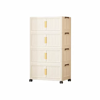 【好氣氛家居】60面寬雙開磁吸折疊四層收納櫃/2色可選 白框白門板